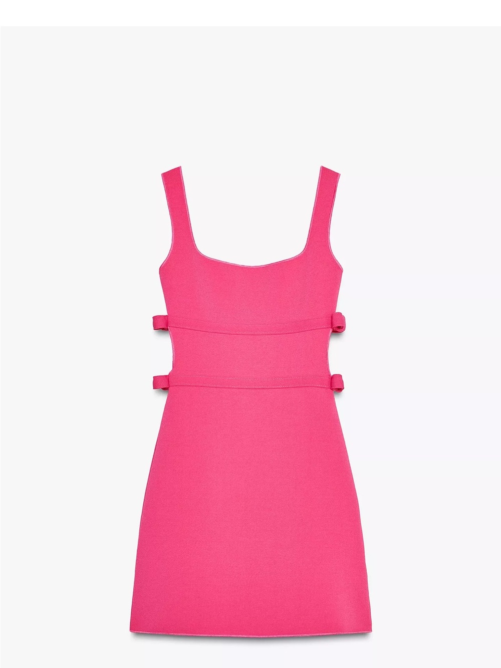 Zara Bright Pink Square-Neck Mini Dress
